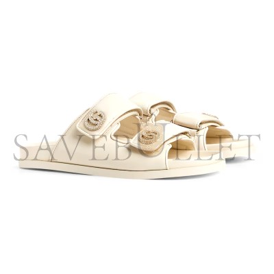 GUCCI WOMEN'S SANDAL WITH CRYSTAL DOUBLE G 816633